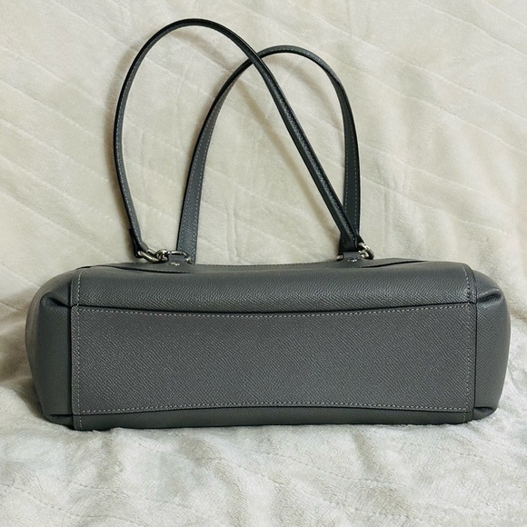 Coach “Leah” Crossbody Bag/Satchel, Crossgrain Leather, Gray, Like New - Picture 5 of 8